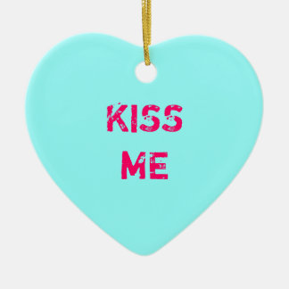 Ornement Cœur En Céramique Aqua Conversation Coeur Photo Ornament