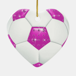 Ornement Cœur En Céramique Aqua de pierres gemmes de diamant et ballon de