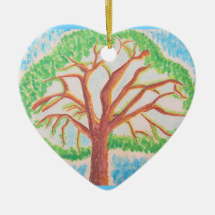 Ornement Cœur En Céramique Arbre de l'ornement du coeur de vie