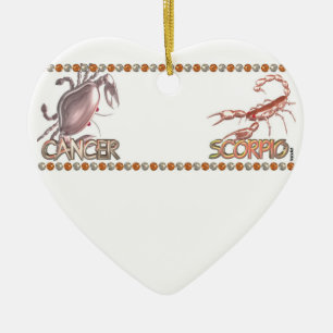 Ornement Cœur En Céramique Astrologie de zodiaque d'amitié de Scorpion de