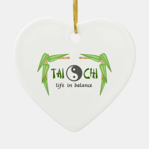 ORNEMENT CŒUR EN CÉRAMIQUE BAMBOO TAI CHI