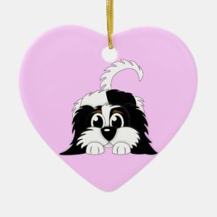 Ornement Cœur En Céramique Bande dessinée mignonne Cavachon