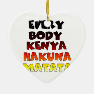 Ornement Cœur En Céramique Belle Kenya Colorful Extraordinaire Texte Concepti