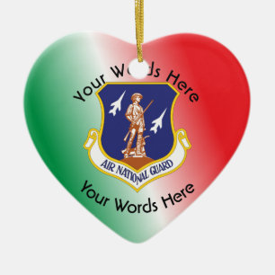 Ornement Cœur En Céramique Bouclier de la Garde aérienne