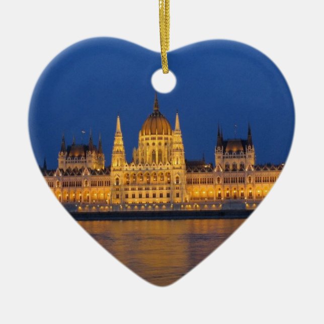 Ornement Cœur En Céramique Budapest Hongrie (Devant)
