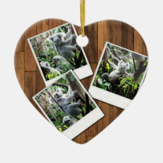Ornement Cœur En Céramique Cadre multi instantané de photo de Personalizable