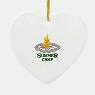 ORNEMENT CŒUR EN CÉRAMIQUE CAMP D'ÉTÉ