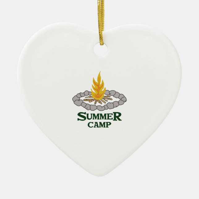 ORNEMENT CŒUR EN CÉRAMIQUE CAMP D'ÉTÉ (Devant)
