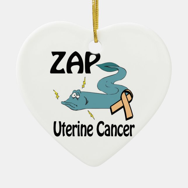 Ornement Cœur En Céramique Cancer utérin ZAP (Devant)