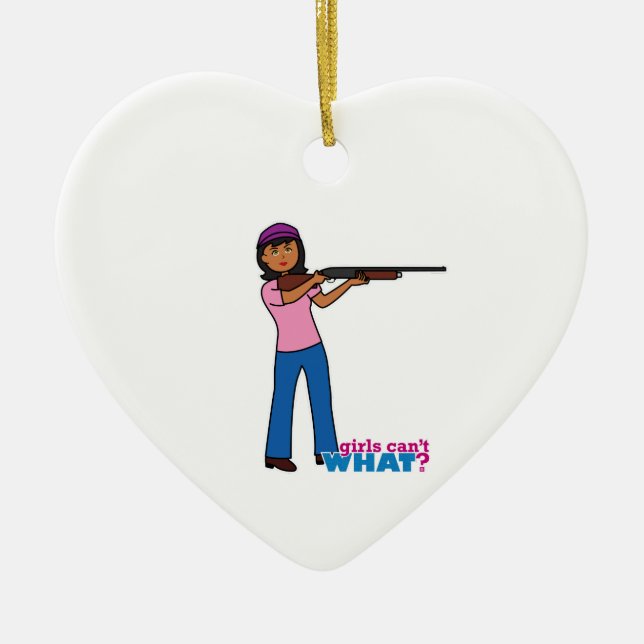 Ornement Cœur En Céramique Chasse aux filles (Devant)