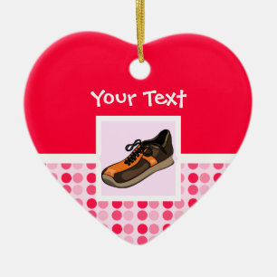 Ornement Cœur En Céramique Chaussure de course mignonne