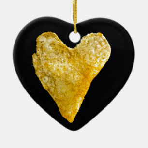 Ornement Cœur En Céramique Chip de pomme de terre en forme de coeur