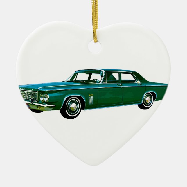 Ornement Cœur En Céramique Chrysler New Yorker 1963 (Devant)
