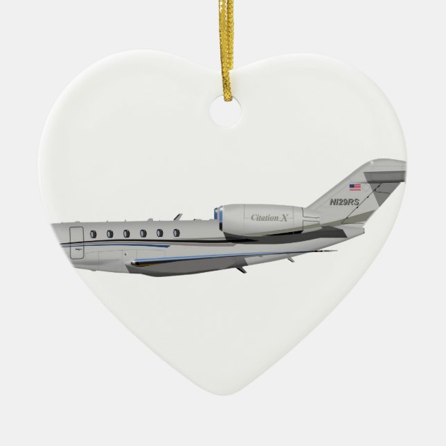 Ornement Cœur En Céramique Citation X 426426 de Cessna 750 (Devant)
