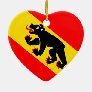 Ornement Cœur En Céramique Coeur de drapeau de Berne