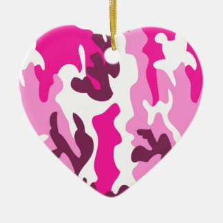Ornement Cœur En Céramique Conception rose de Camo