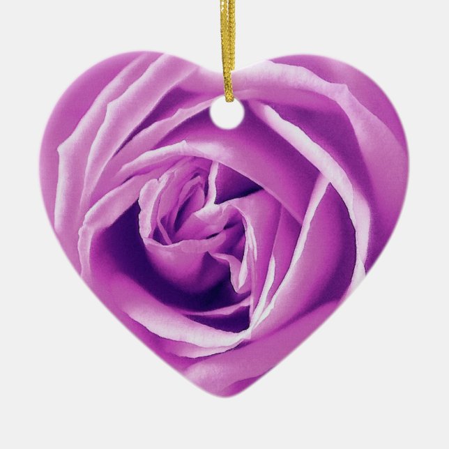 Ornement Cœur En Céramique Copie de rose de lavande (Devant)
