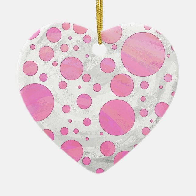 Ornement Cœur En Céramique Coton Candy (Devant)