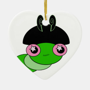 Ornement Cœur En Céramique Cute Caterpillar