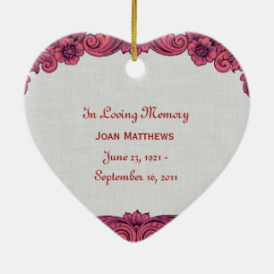 Ornement Cœur En Céramique Dans notre cru rouge V5 d'hommage commémoratif de