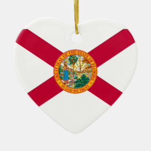 Ornement Cœur En Céramique Décor de conception de drapeau d'état de la