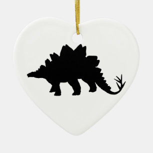 Ornement Cœur En Céramique Dinosaure noir