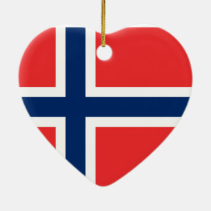Ornement Cœur En Céramique Drapeau de Norway