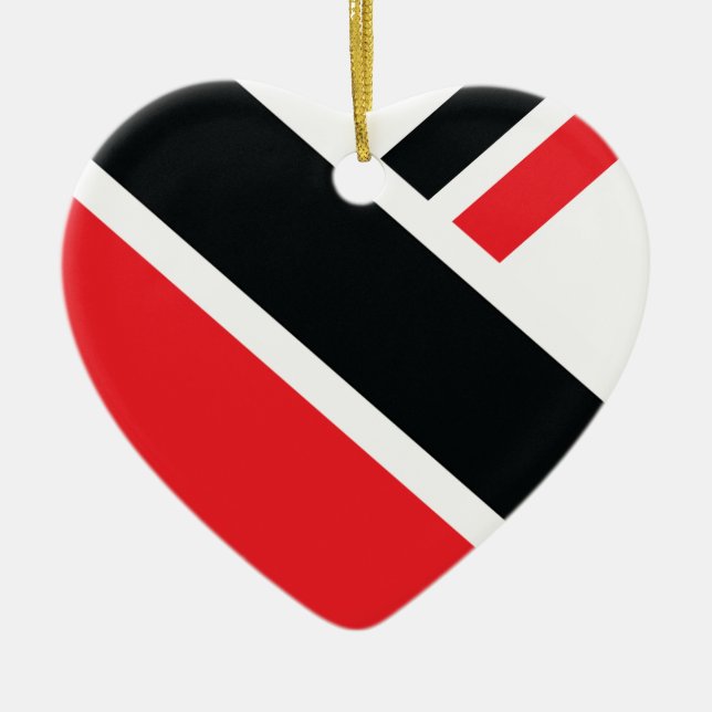 Ornement Cœur En Céramique Drapeau Trini (Devant)