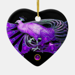 ORNEMENT CŒUR EN CÉRAMIQUE ÉLÉGANT CAPITAINE EN PURPLE ATHYST HEART