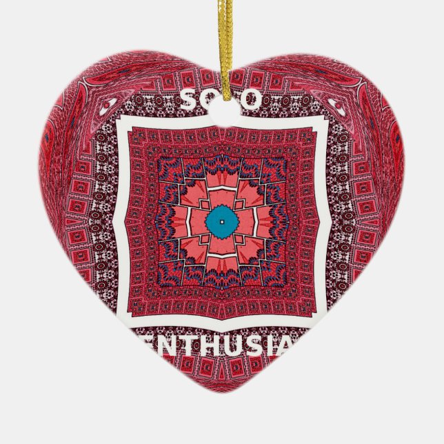 Ornement Cœur En Céramique Enthousiasme solo (Devant)