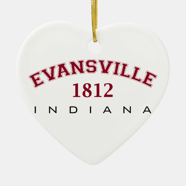 Ornement Cœur En Céramique Evansville, DEDANS - 1812 (Devant)
