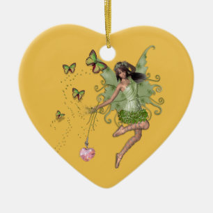 Ornement Cœur En Céramique Fairy queen cadeau