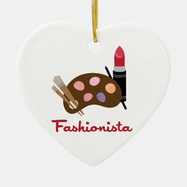 Ornement Cœur En Céramique Fashionista (Devant)