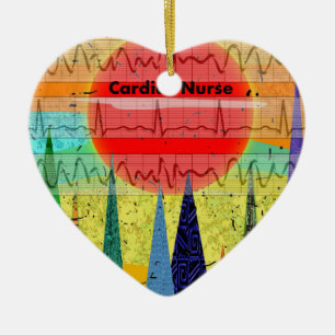 Ornement Cœur En Céramique Forêt magique d'infirmière cardiaque