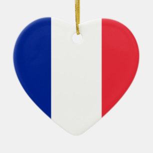 Ornement Cœur En Céramique France Flag Heart Ornament