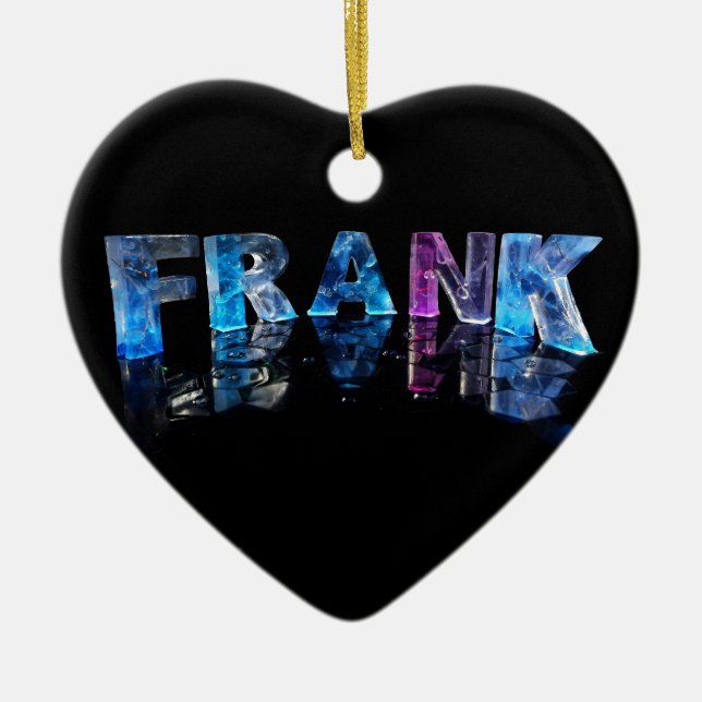 Ornement Cœur En Céramique Frank nommé dans 3D s'allume (la photographie) (Devant)