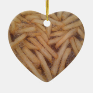 Ornement Cœur En Céramique Fries françaises délicieuses