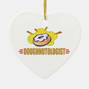 Ornement Cœur En Céramique Funny Doughnut