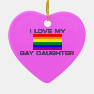 Ornement Cœur En Céramique Gay Lesbienne J'AIME MA FILLE GAY