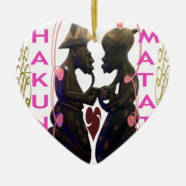 Ornement Cœur En Céramique Hakuna Matata Hakunamatata (Devant)