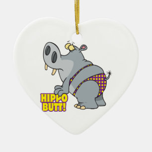 Ornement Cœur En Céramique hippopotame hippo babt bikini