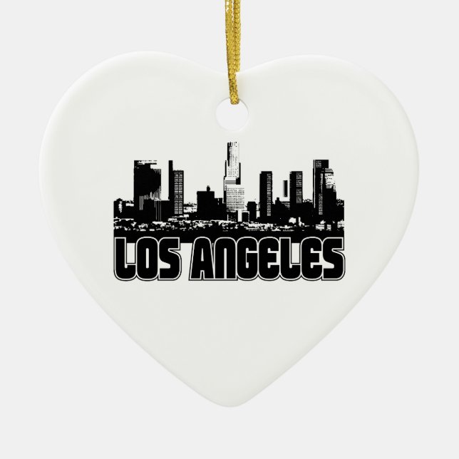 Ornement Cœur En Céramique Horizon de Los Angeles (Devant)