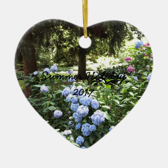 Ornement Cœur En Céramique Hydrangea Floral Trees Nature Photographie (Devant)