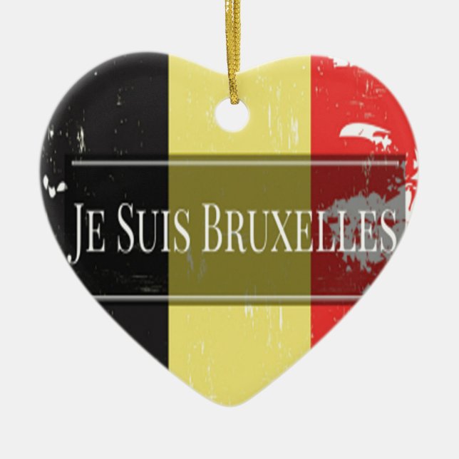 Ornement Cœur En Céramique I Am Brussels (Devant)