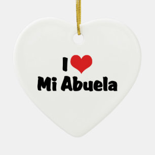Ornement Cœur En Céramique I Love Mi Abuela Ornament