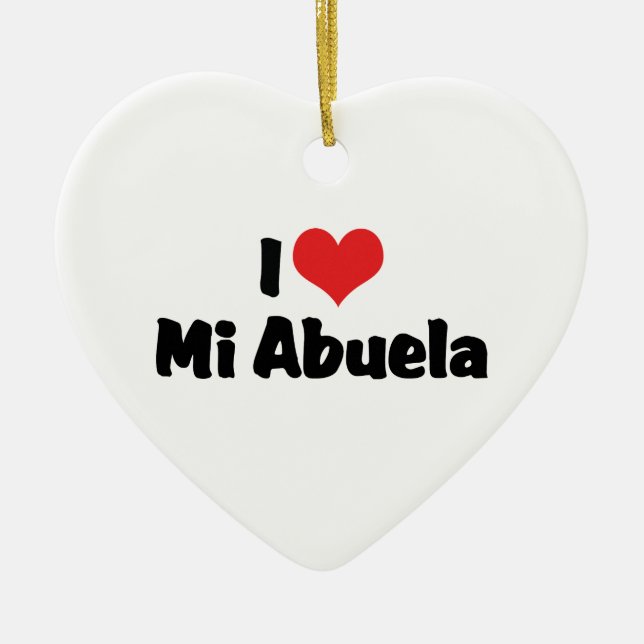 Ornement Cœur En Céramique I Love Mi Abuela Ornament (Devant)