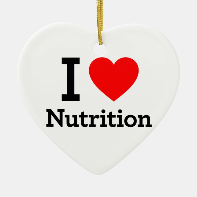 Ornement Cœur En Céramique I Love Nutrition (Devant)
