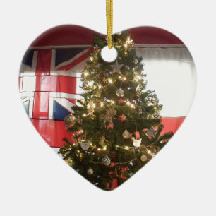 Ornement Cœur En Céramique I Love UK Time