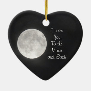 Ornement Cœur En Céramique I Love You To The Moon and Back Ornament