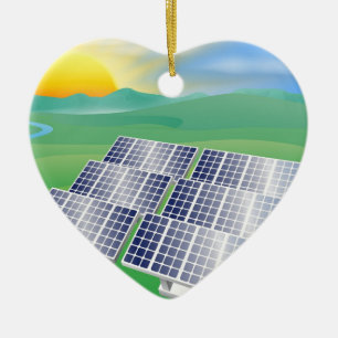 Ornement Cœur En Céramique Illustration d'énergie d'énergie solaire